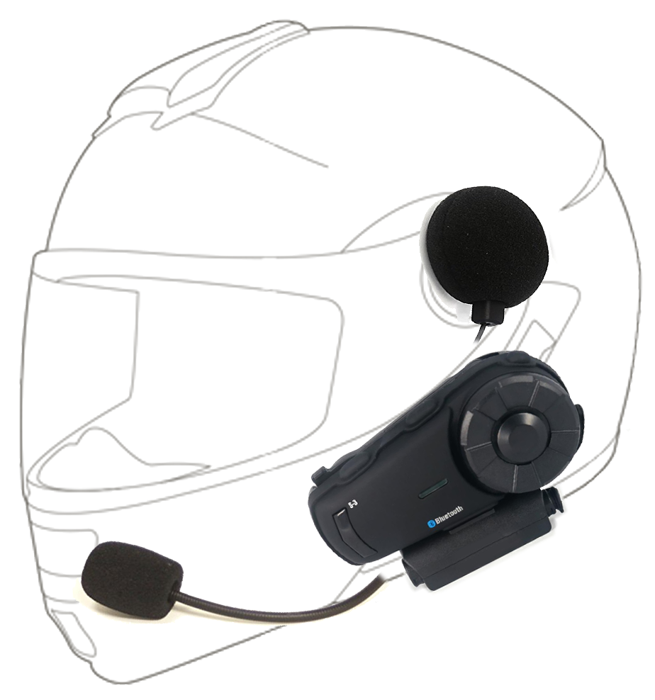 Sykik Rider SRS3 Bluetooth and extra long range intercom unit fo